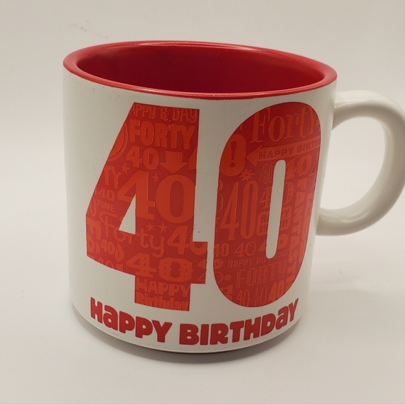 Only At Hallmark Red And White 40 th Happy Birthday Mug Celebration Gift - Picture 3 of 10